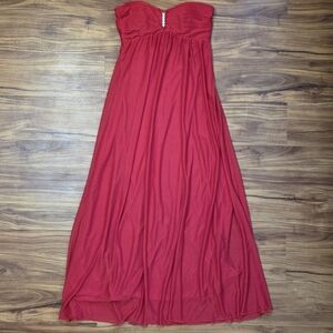 Strapless Red Prom Dress